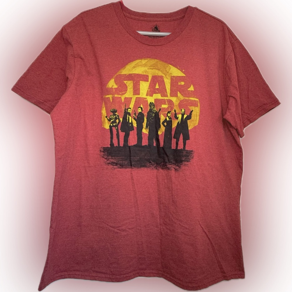 Disney Parks Star Wars "Solo" Sunset Red Adult T-Shirt Size X-Large